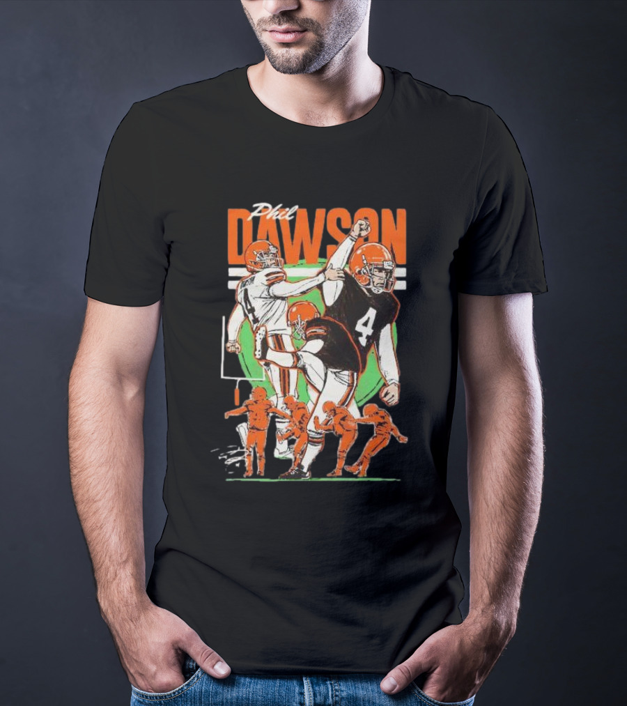 Phil Dawson Cleveland Browns Vintage Signature Football T-Shirt