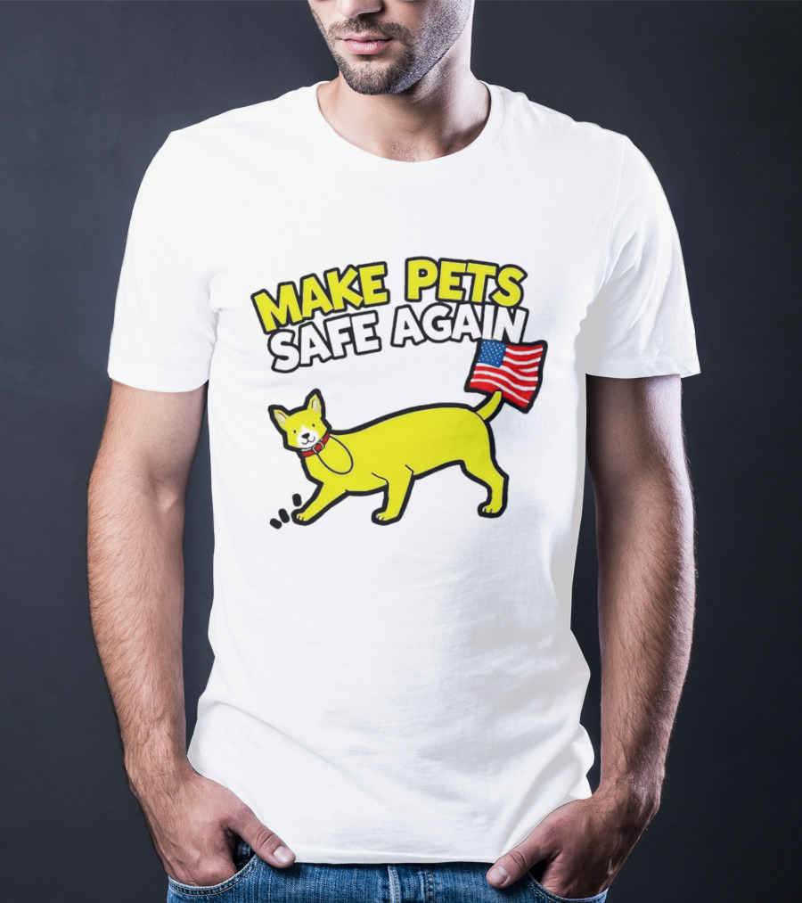 Make Pets Safe Again US Flag Dog Tail T-Shirt