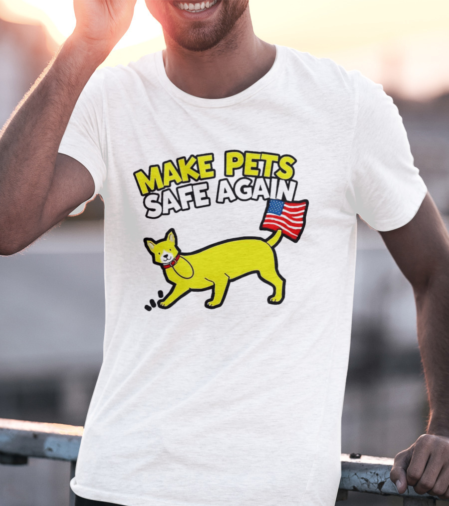 Make Pets Safe Again US Flag Dog Tail T-Shirt