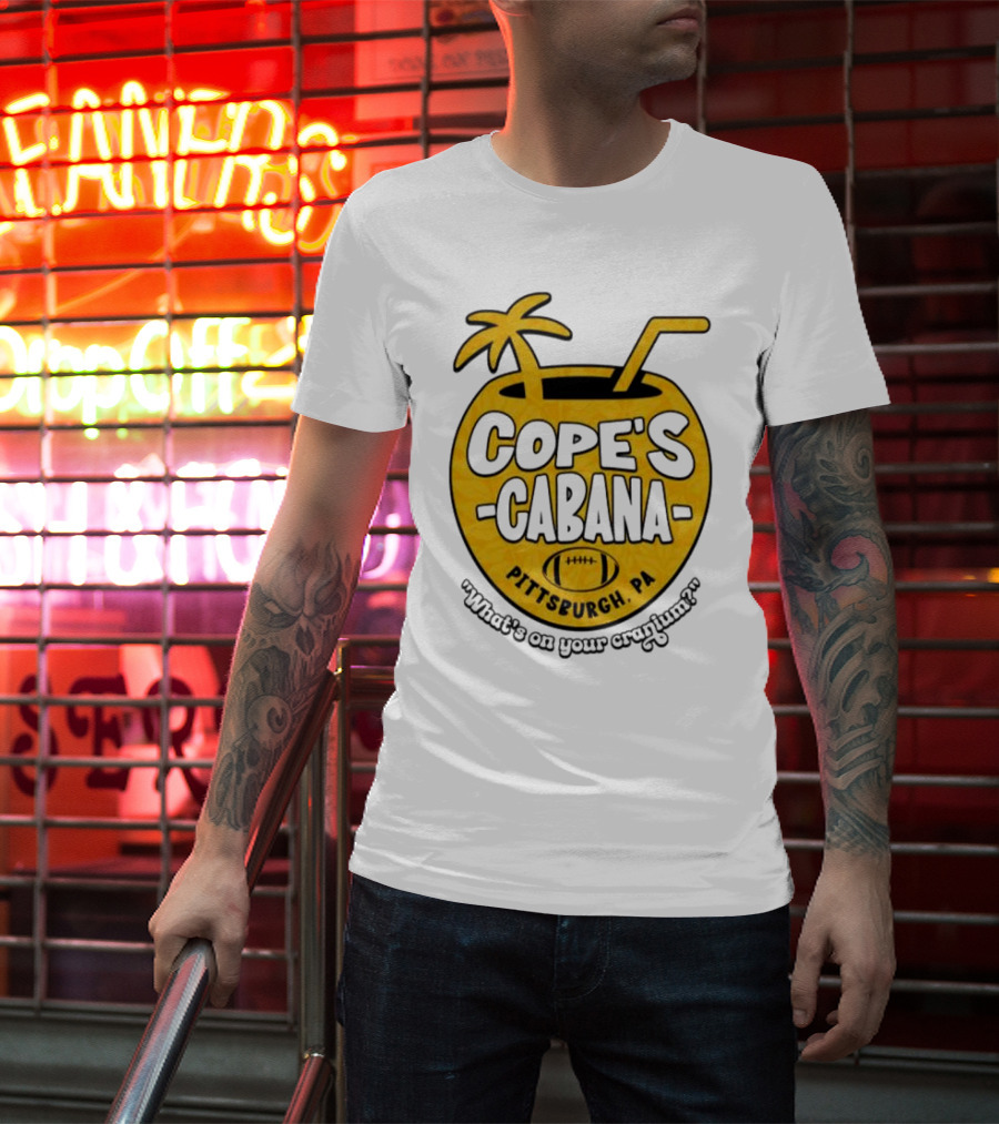 Cope's Cabana Pittsburgh PA What's On Your Cranium Football Coconut Palm T-Shirt