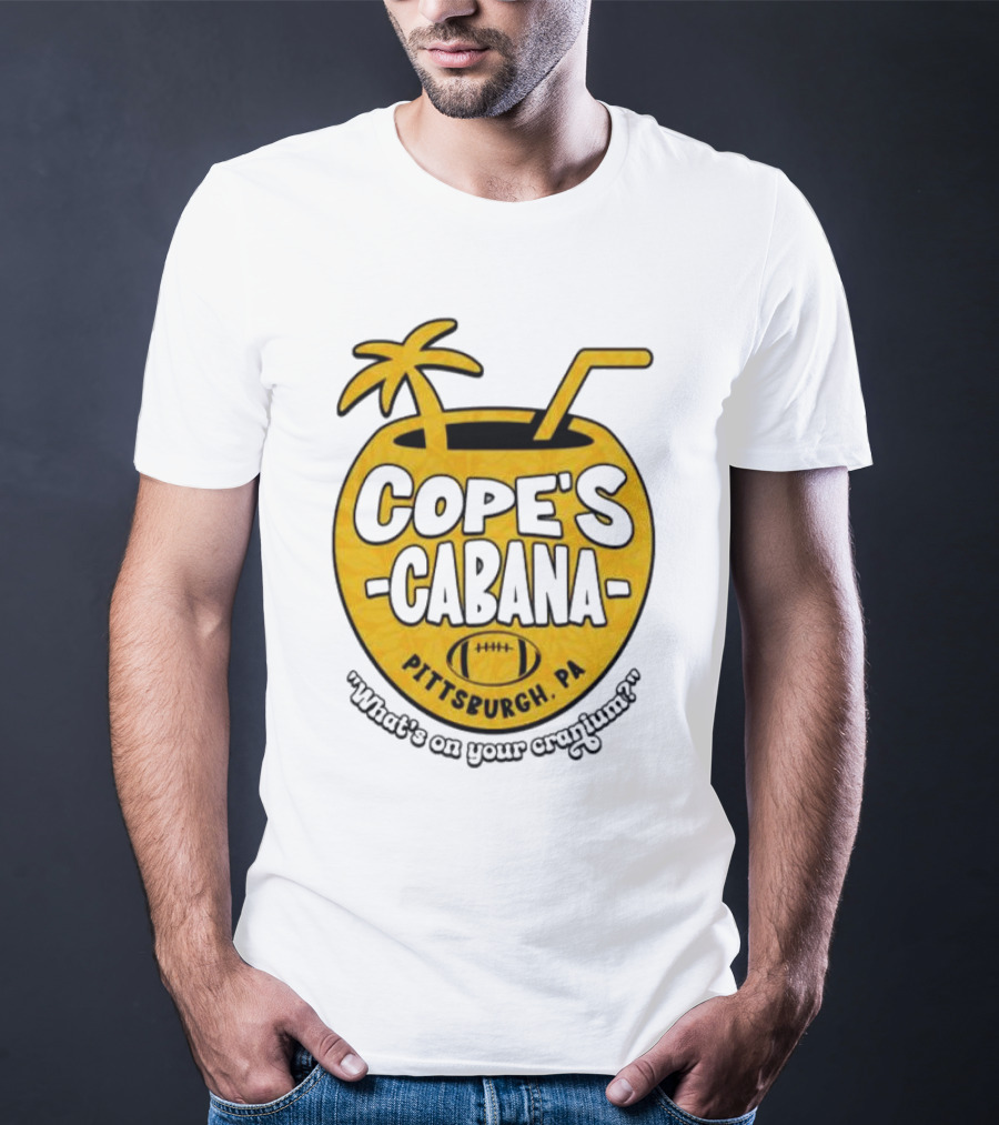 Cope's Cabana Pittsburgh PA What's On Your Cranium Football Coconut Palm T-Shirt