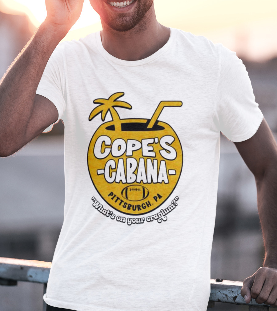 Cope's Cabana Pittsburgh PA What's On Your Cranium Football Coconut Palm T-Shirt