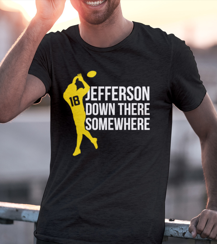Minnesota Vikings Jefferson Down There Somewhere 18 Football T-Shirt