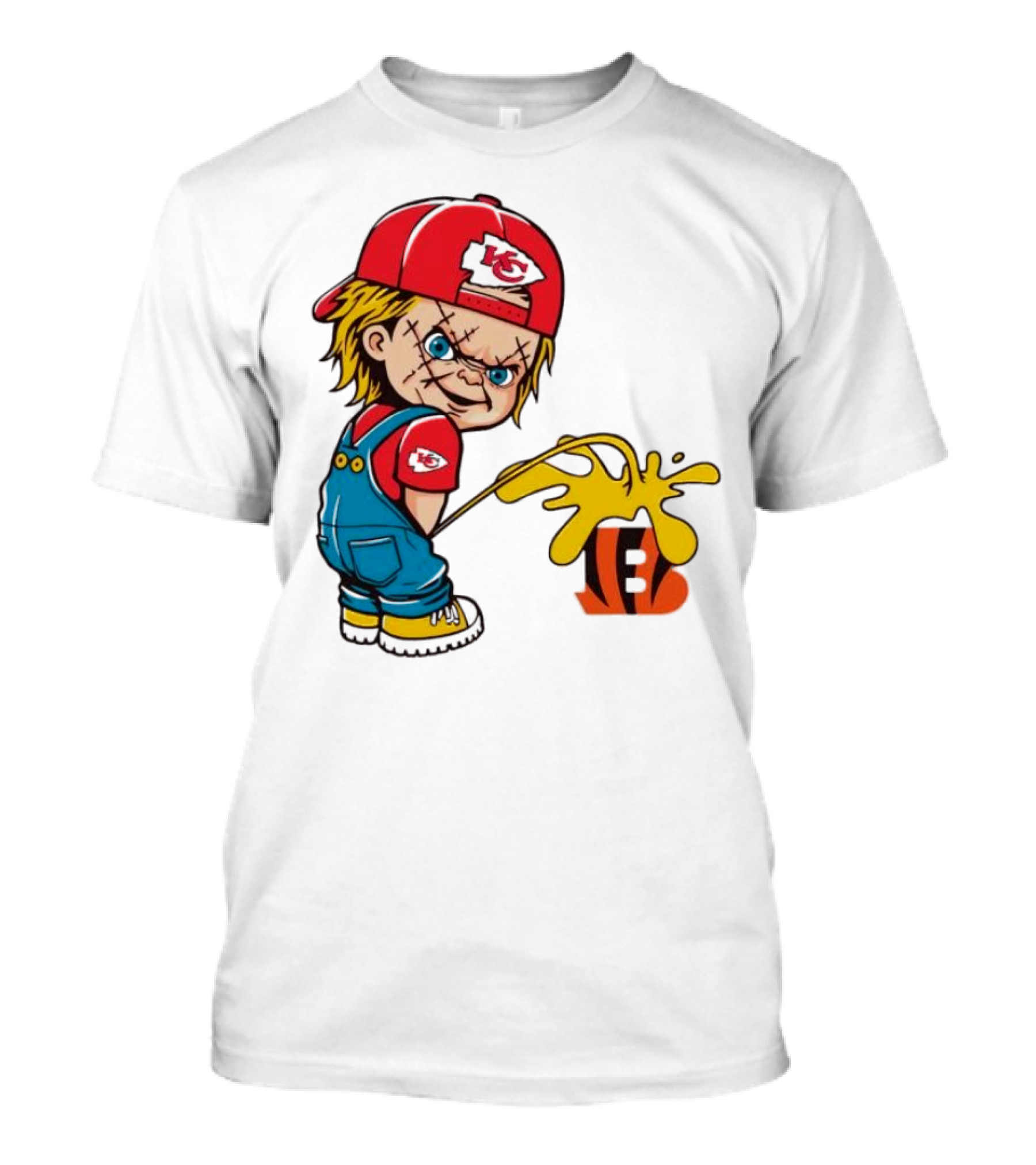 Kansas City Chiefs Chucky Pissing On Cincinnati Bengals T-Shirt