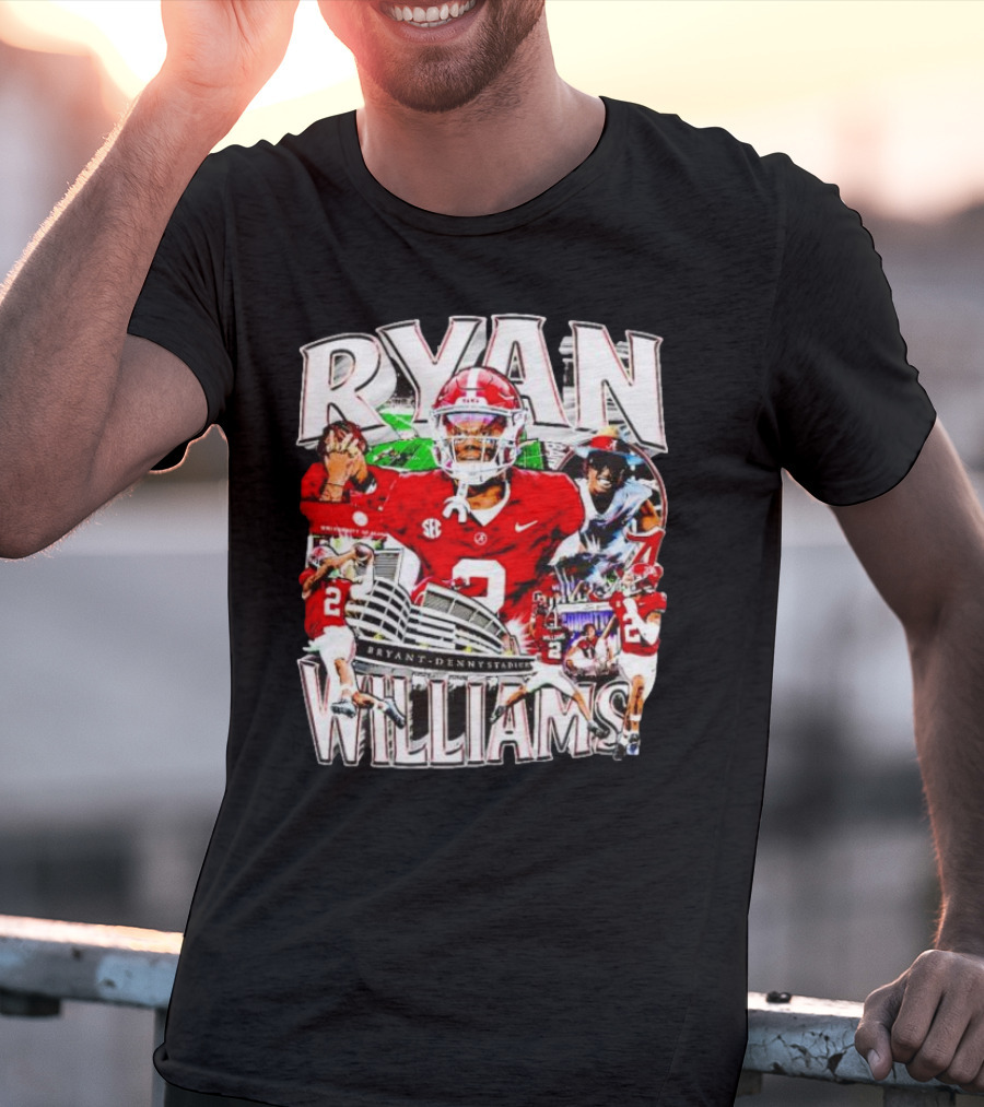 Ryan Williams Alabama Crimson Tide Bryant Denny Stadium Vintage Football Collage T-Shirt