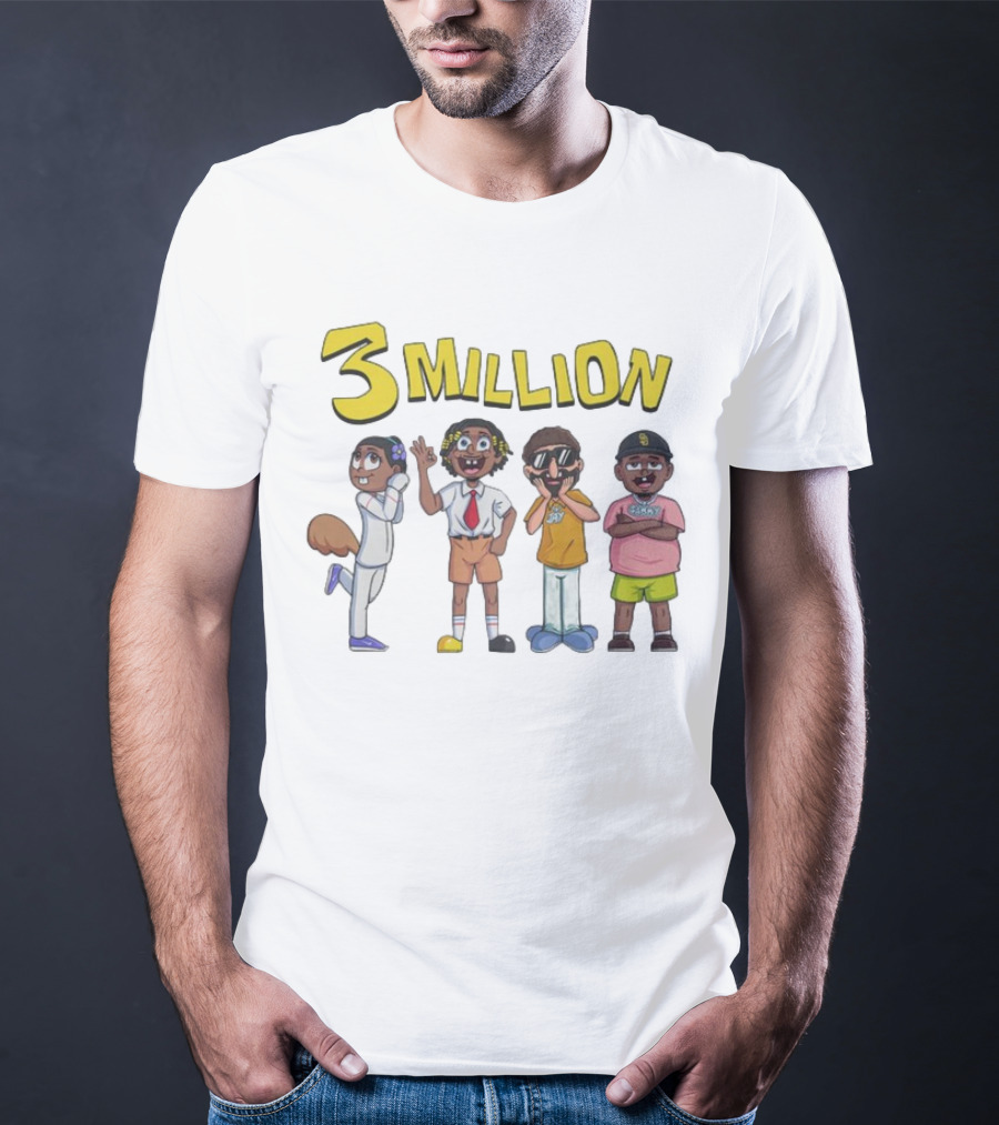 3 Million Subscribers D'Aydrian Harding Celebration Characters T-Shirt