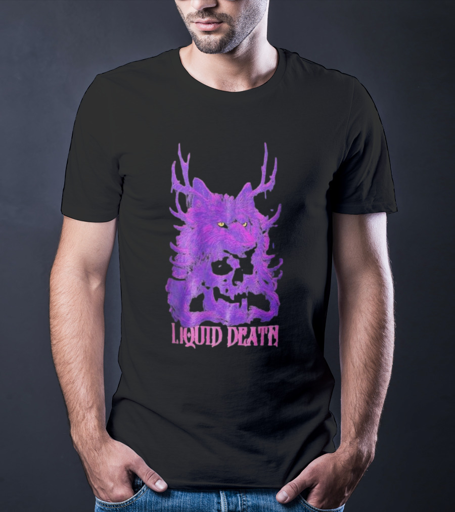 Liquid Death Purple Deathwolf Skull T-Shirt