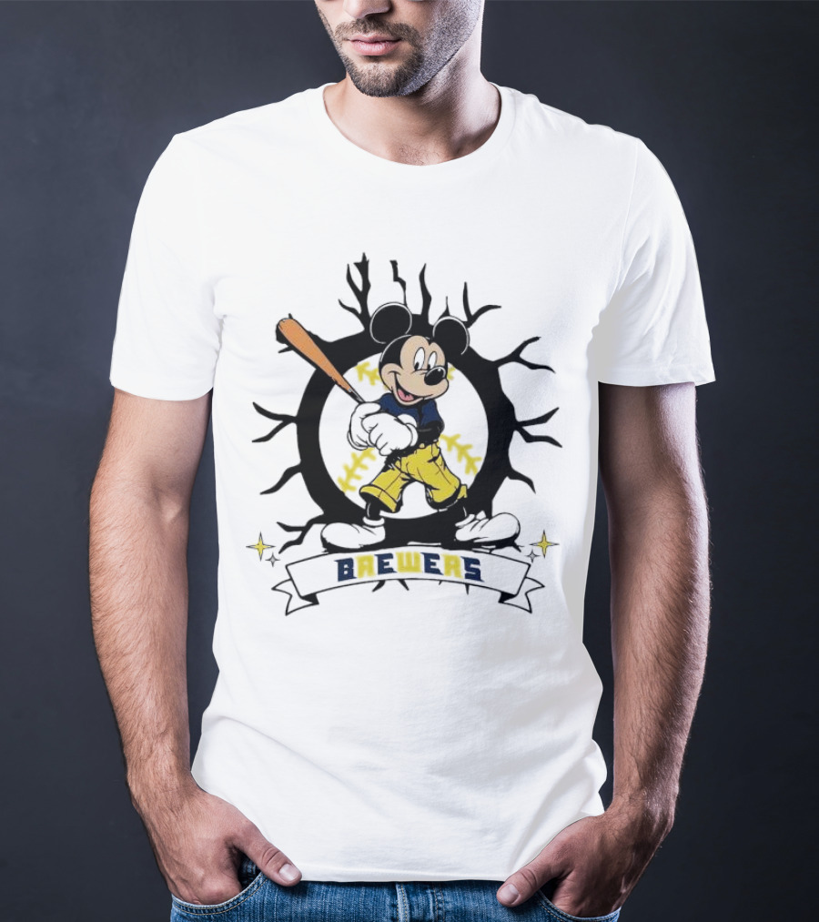 Milwaukee Brewers Baseball Mickey Mouse Brewers T-Shirt