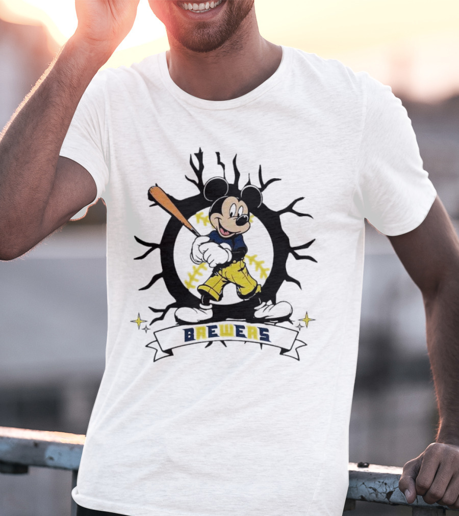 Milwaukee Brewers Baseball Mickey Mouse Brewers T-Shirt