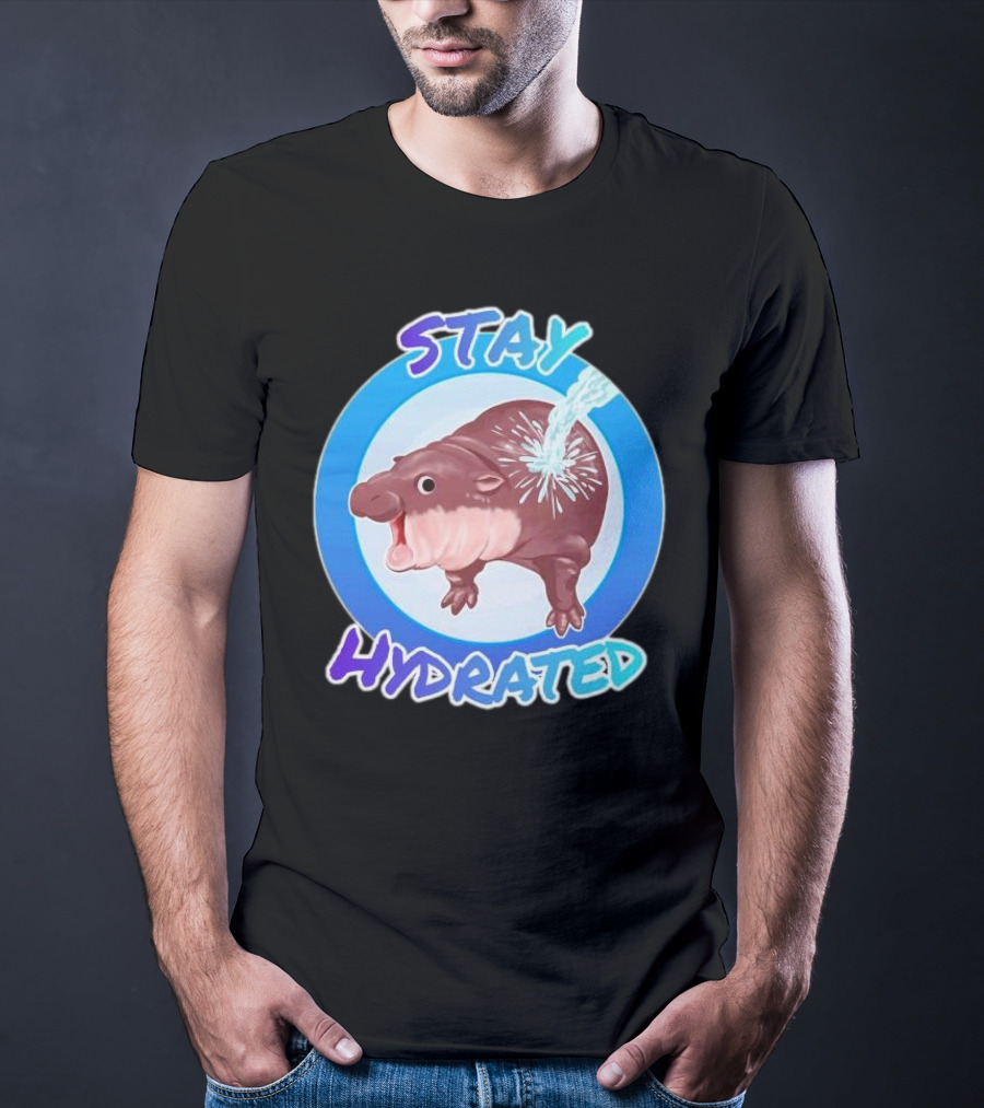 Stay Hydrated Baby Hippo Moo Deng T-Shirt