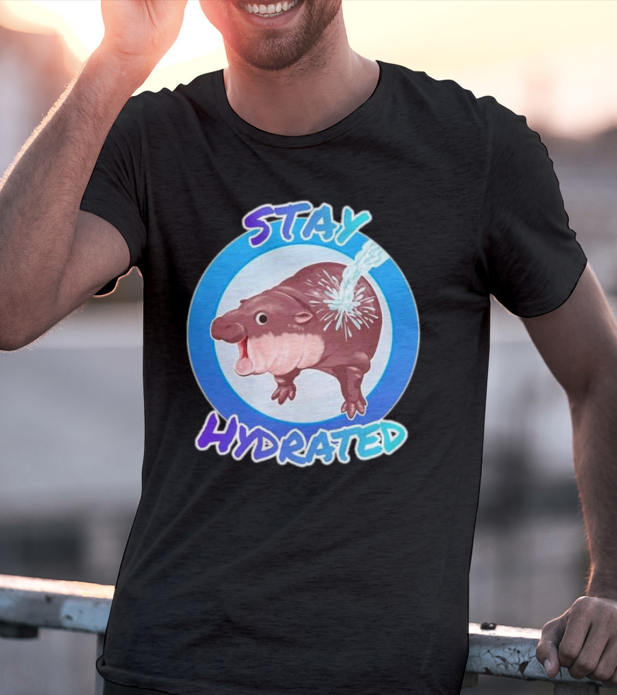 Stay Hydrated Baby Hippo Moo Deng T-Shirt