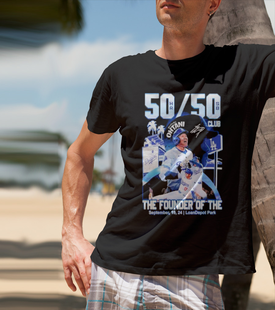 50 HR/50 SB Club Shohei Ohtani The Founder Of The September 19 24 LoanDepot Park T-Shirt