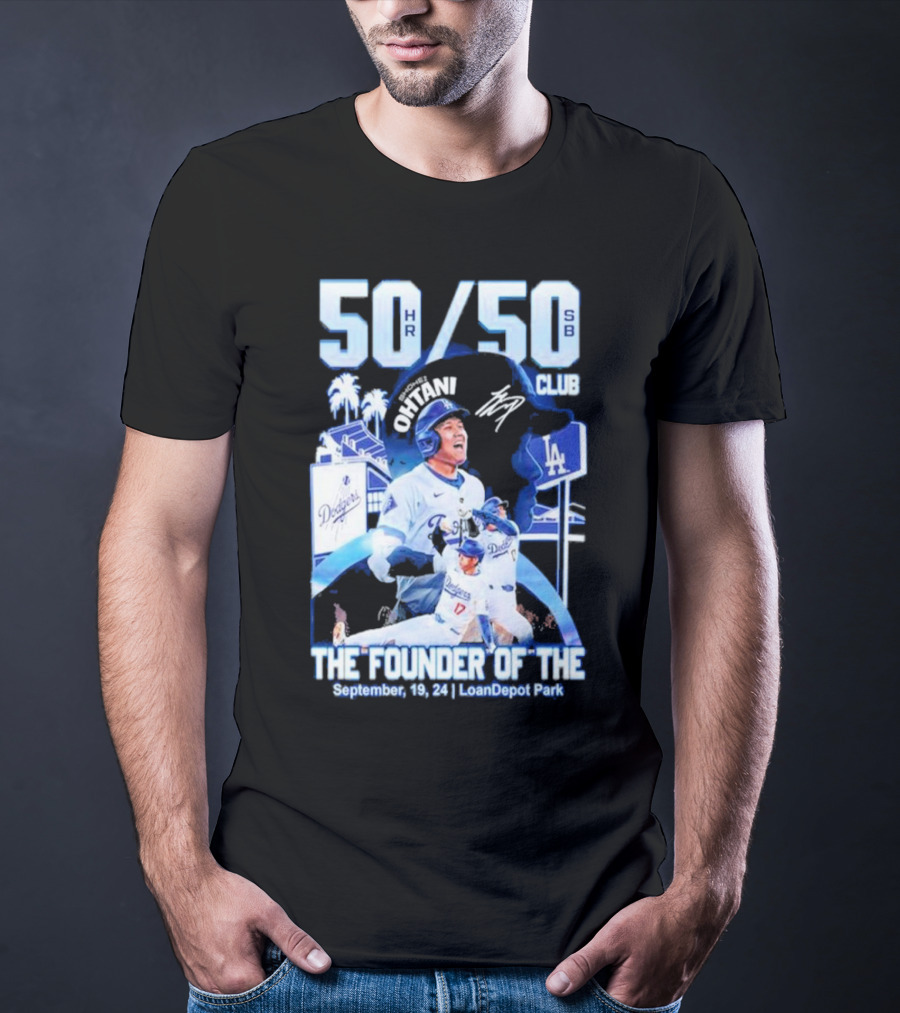 50 HR/50 SB Club Shohei Ohtani The Founder Of The September 19 24 LoanDepot Park T-Shirt