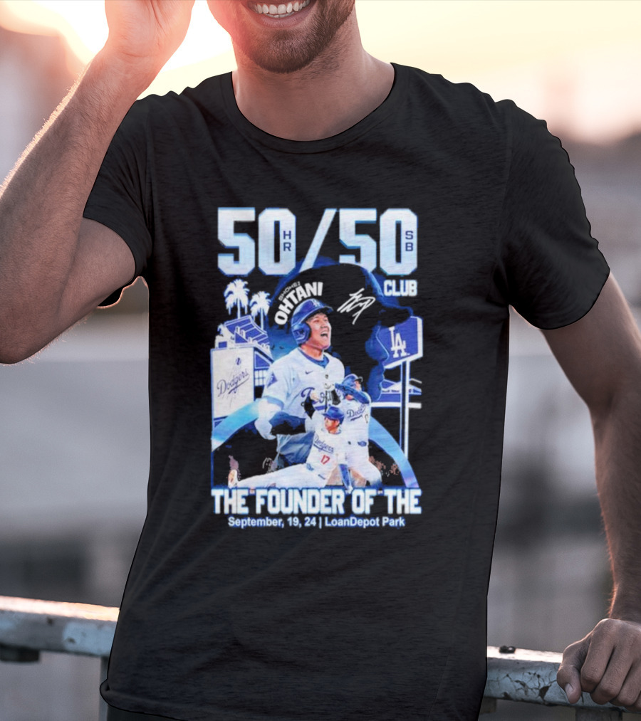 50 HR/50 SB Club Shohei Ohtani The Founder Of The September 19 24 LoanDepot Park T-Shirt