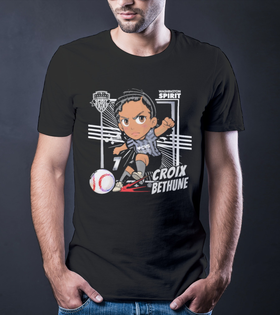 Washington Spirit Croix Bethune Chibi Soccer Player CVS Health T-Shirt