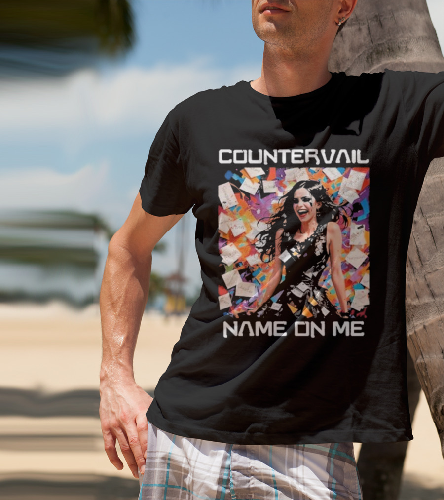 Countervail Name On Me Vibrant Collage Joyful Woman With Notes T-Shirt