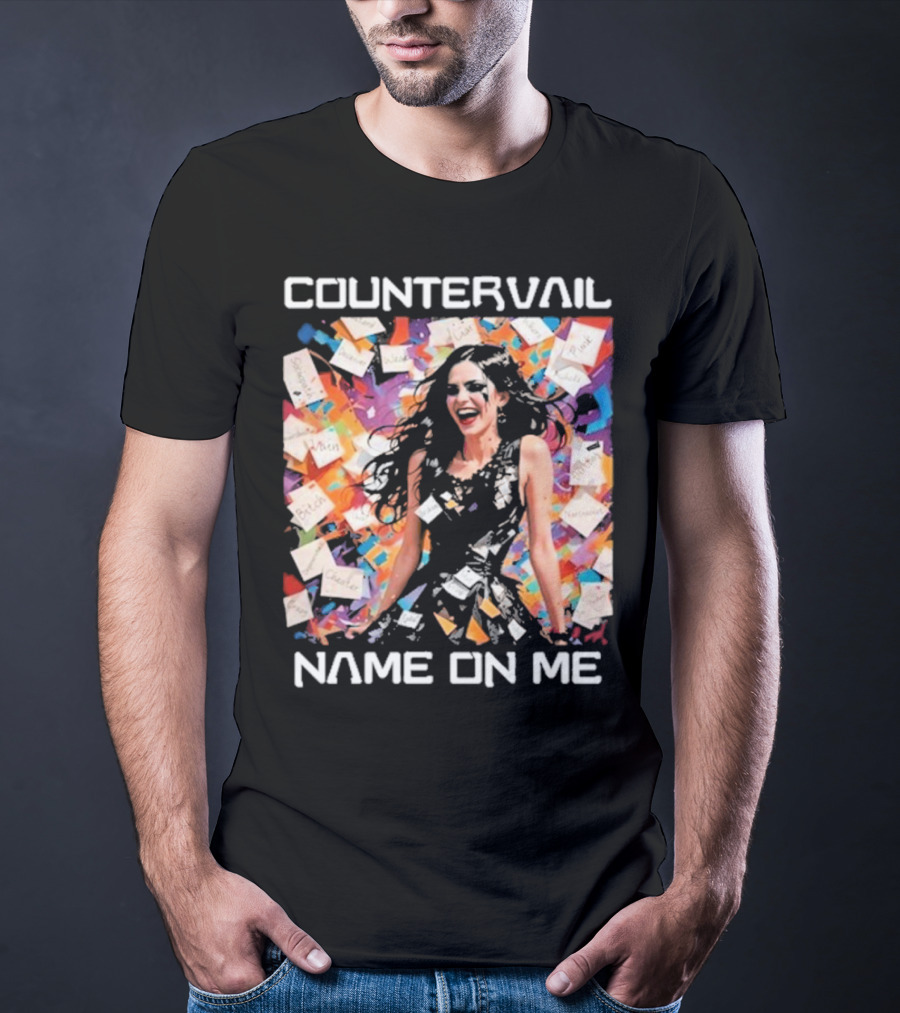 Countervail Name On Me Vibrant Collage Joyful Woman With Notes T-Shirt
