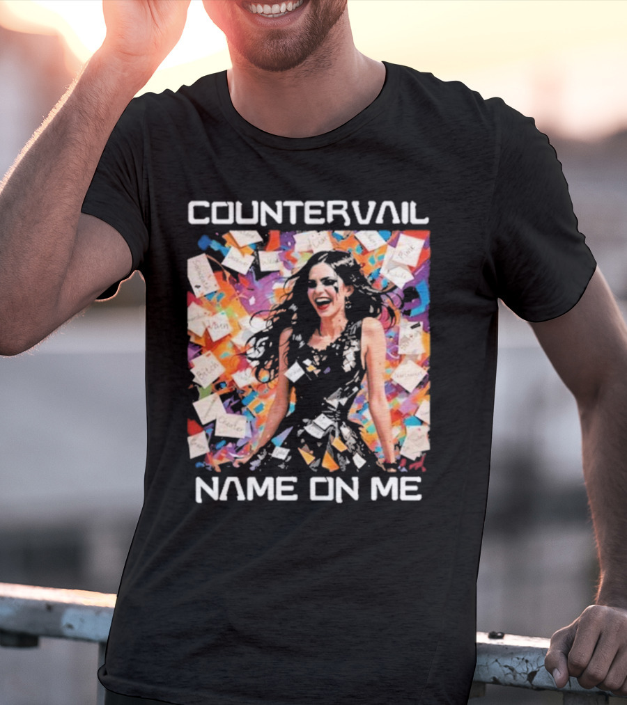 Countervail Name On Me Vibrant Collage Joyful Woman With Notes T-Shirt