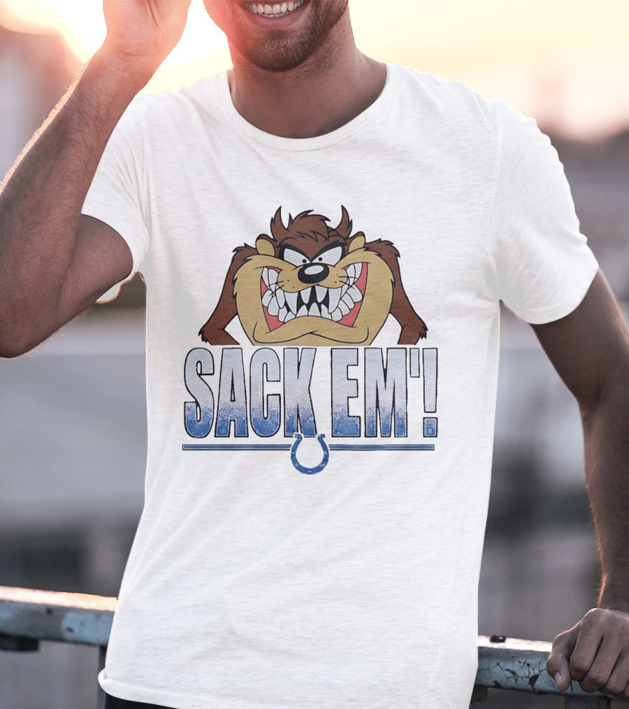 Looney Tunes Taz Sack Em Indianapolis Colts Football Fan Gear T-Shirt