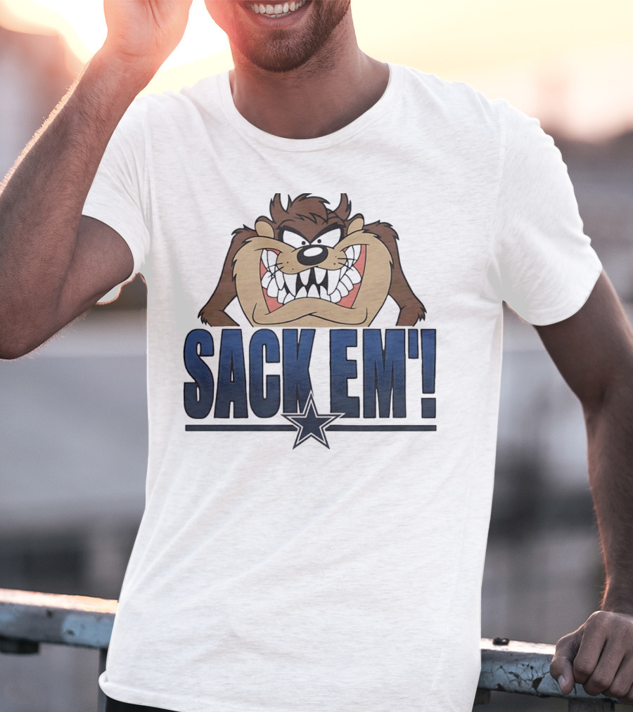 Looney Tunes Taz Sack 'Em Dallas Cowboys T-Shirt