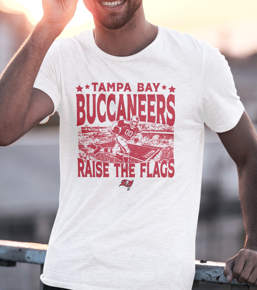 Tampa Bay Buccaneers Raise The Flags Gameday Football Stadium Red T-Shirt