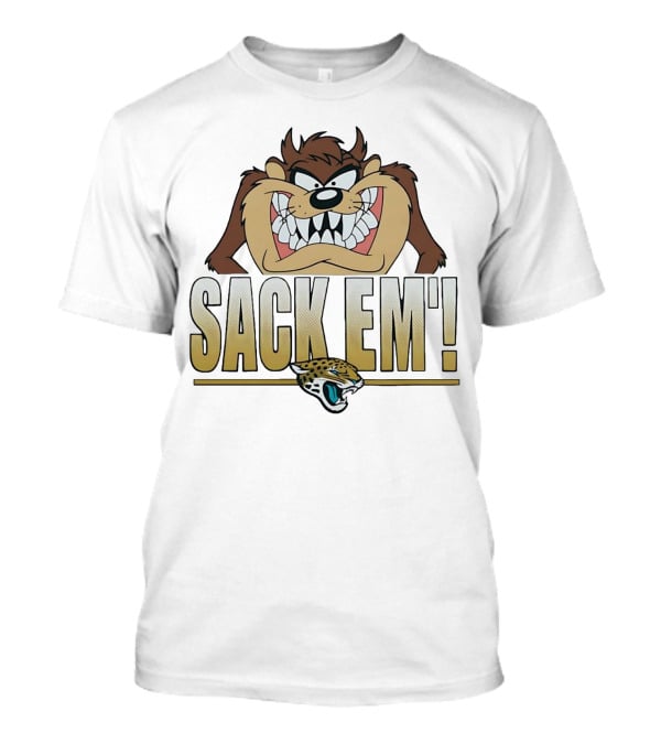 Looney Tunes Taz Sack Em Jacksonville Jaguars T-Shirt