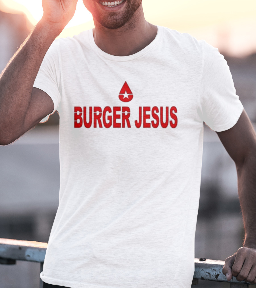 Burger Jesus Star Symbol T-Shirt