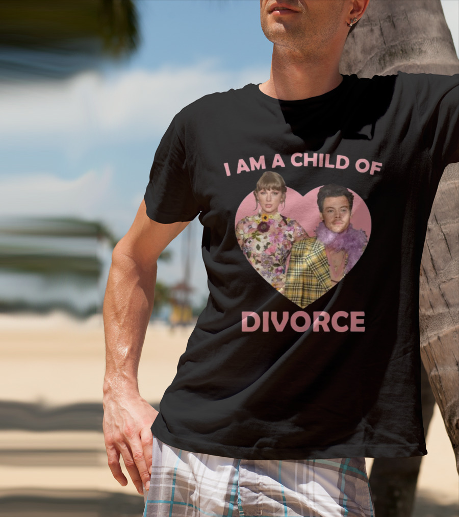 I Am A Child Of Divorce Heart With Floral And Plaid Outfits T-Shirt
