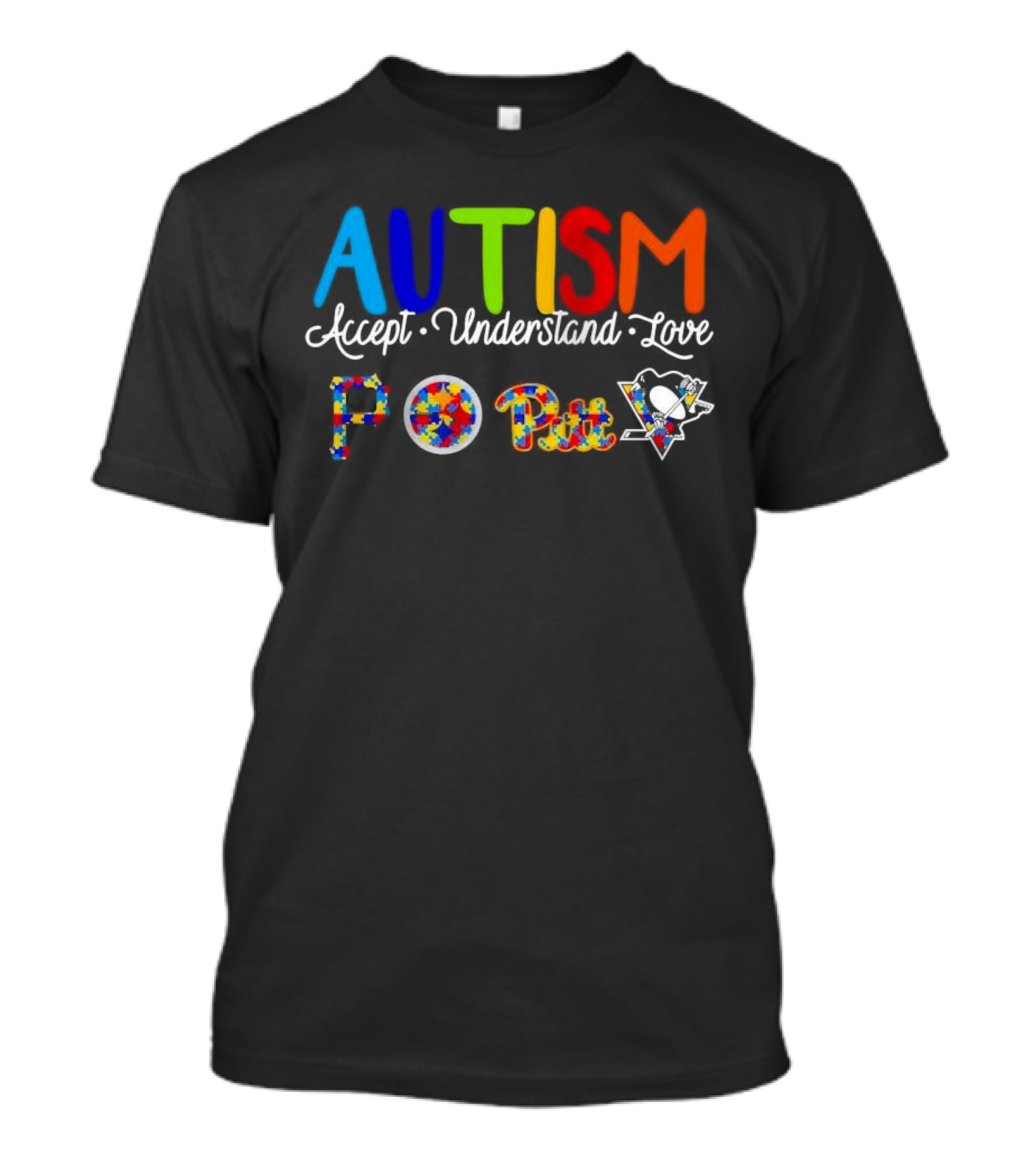 AUTISM Accept Understand Love Pittsburgh PO Pirates Sports T-Shirt