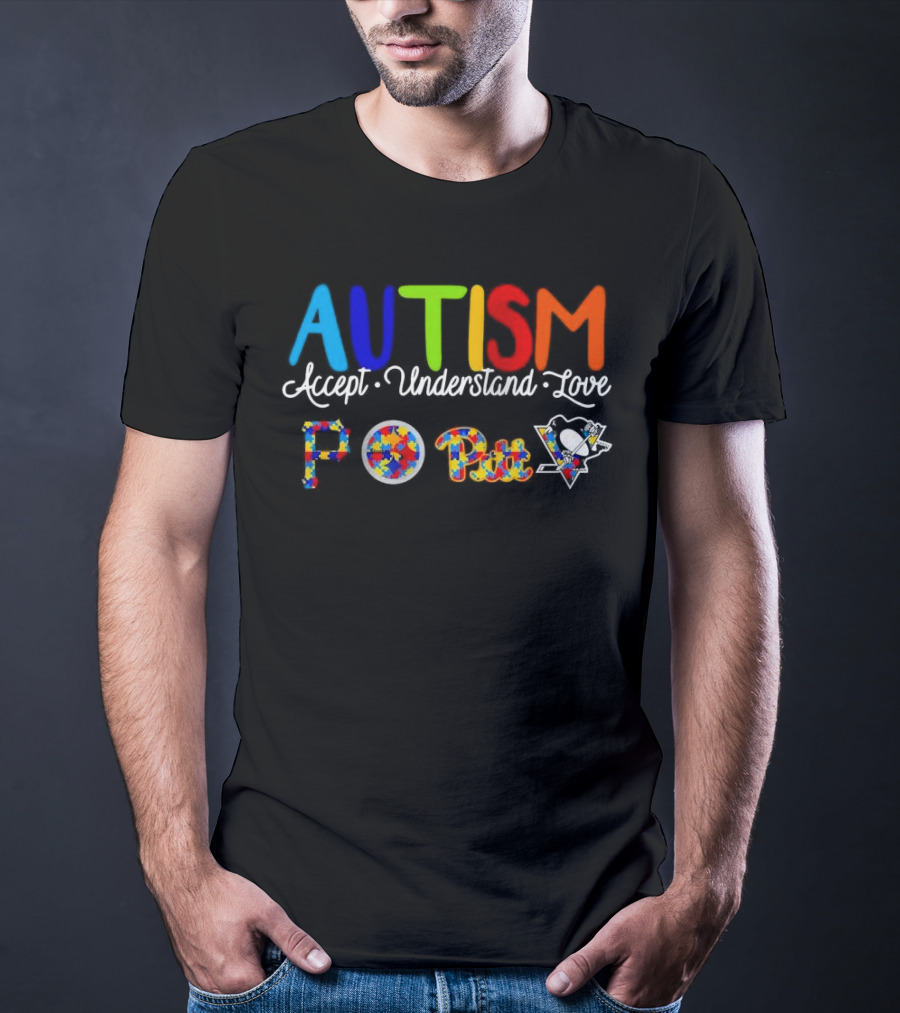 AUTISM Accept Understand Love Pittsburgh PO Pirates Sports T-Shirt