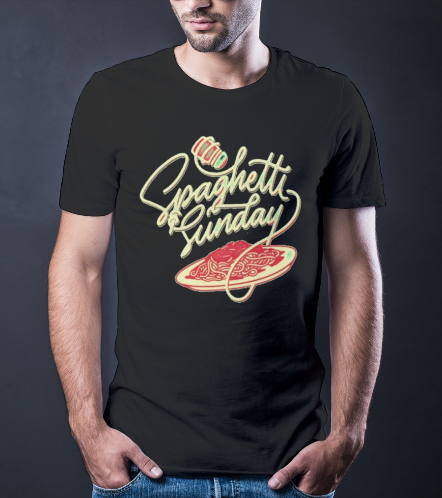 Spaghetti Sunday Pasta Dish With Fork And Plate T-Shirt