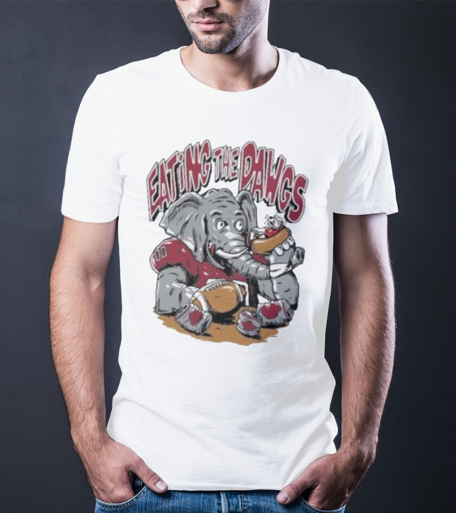Alabama Crimson Tide Elephant Eating The Dawgs Football Rivalry T-Shirt