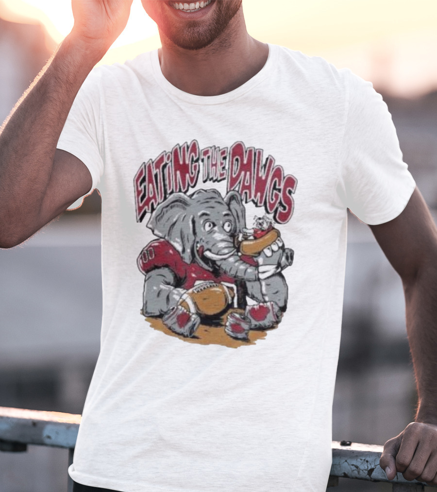 Alabama Crimson Tide Elephant Eating The Dawgs Football Rivalry T-Shirt