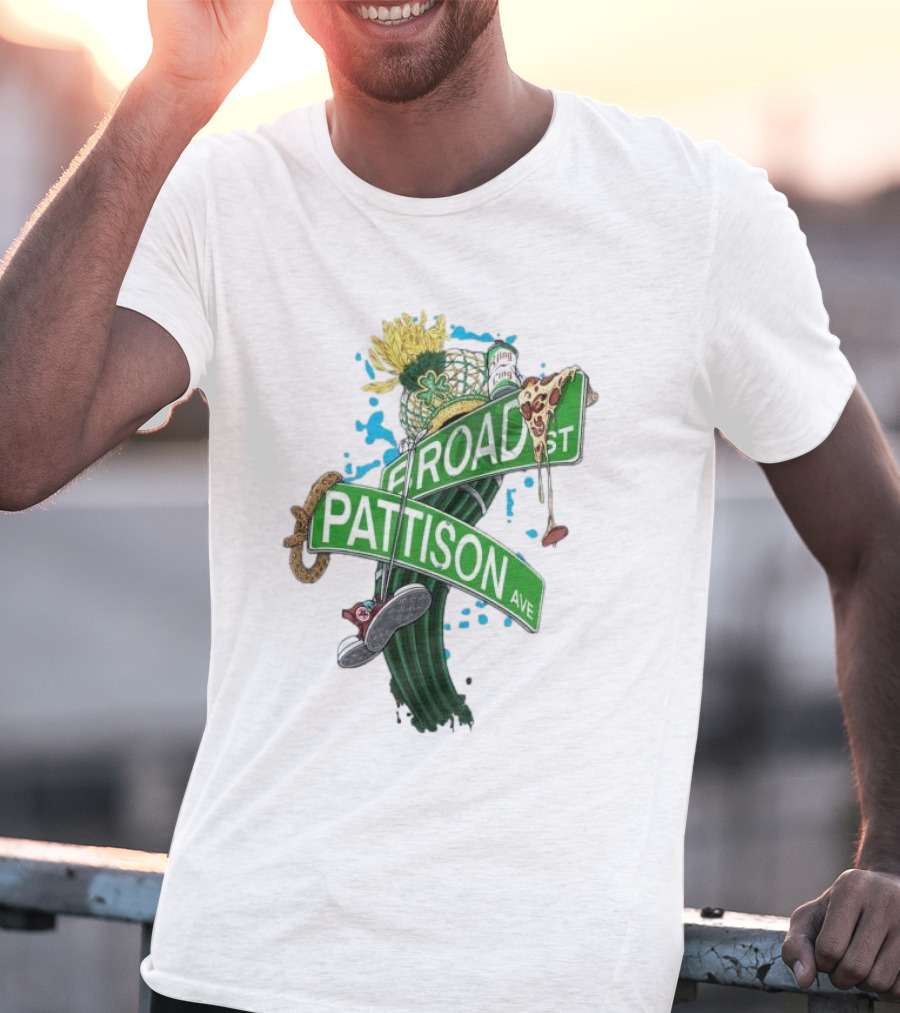 Broad And Pattison Ave Philly Sports With Icons Of Philadelphia Sports And Culture T-Shirt