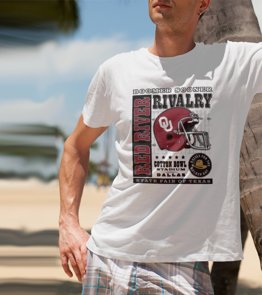 Boomer Sooner Red River Rivalry Cotton Bowl State Fair Of Texas Battle For The Golden Hat T-Shirt