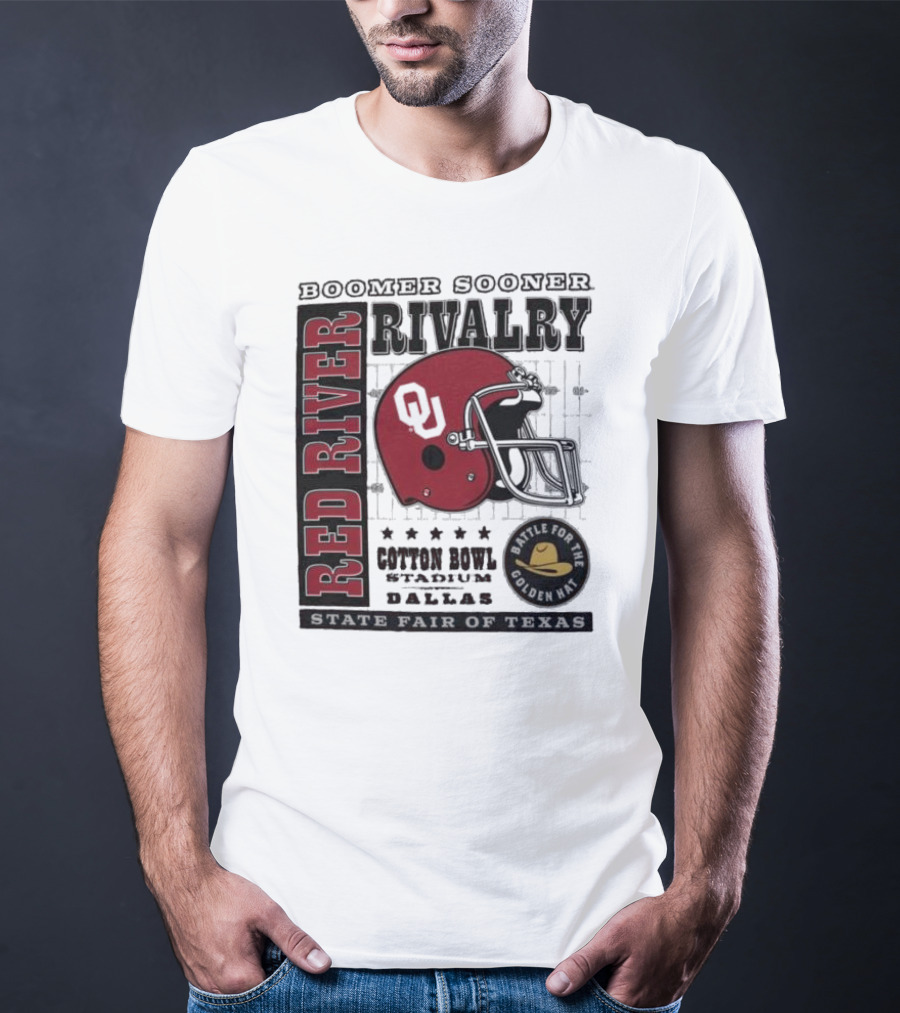 Boomer Sooner Red River Rivalry Cotton Bowl State Fair Of Texas Battle For The Golden Hat T-Shirt