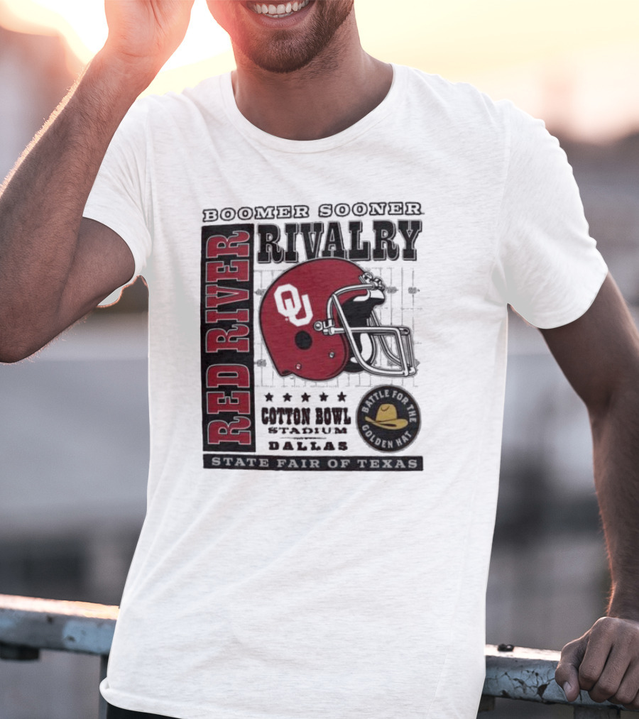 Boomer Sooner Red River Rivalry Cotton Bowl State Fair Of Texas Battle For The Golden Hat T-Shirt