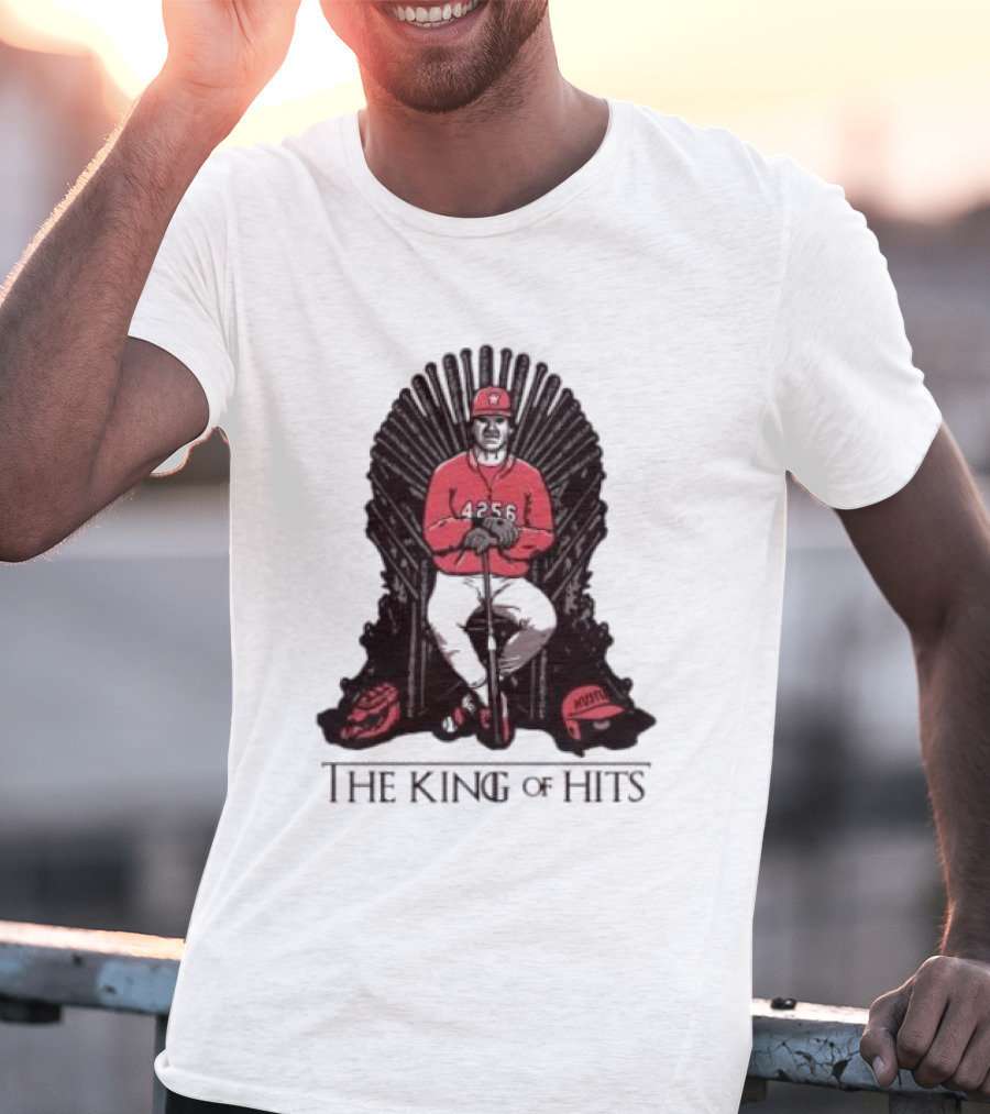 Pete Rose 4256 The King Of Hits Game Of Thrones Chair MLB Baseball T-Shirt