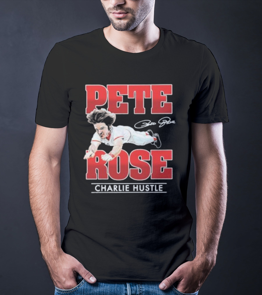 Pete Rose Charlie Hustle Diving Player T-Shirt