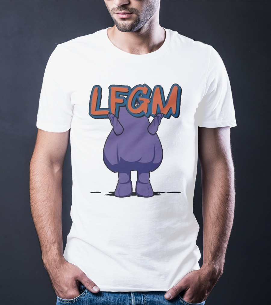 Grimace LFGM New York Mets Character Holding Letters T-Shirt