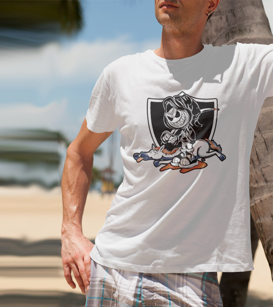 No Love For Denver Las Vegas Raiders Beat Denver Broncos Grim Reaper Over Broncos T-Shirt