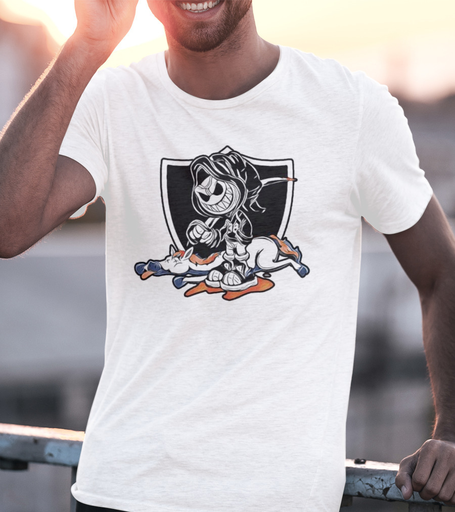 No Love For Denver Las Vegas Raiders Beat Denver Broncos Grim Reaper Over Broncos T-Shirt
