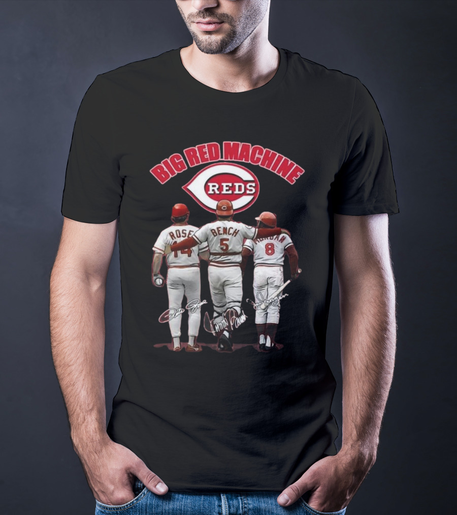 Cincinnati Reds Big Red Machine Pete Rose Johnny Bench Joe Morgan T-Shirt