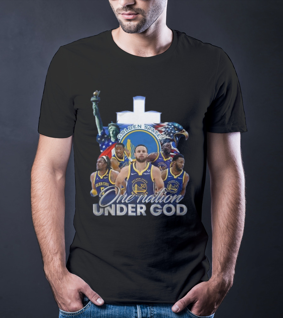 Golden State Warriors One Nation Under God Statue Of Liberty Eagle T-Shirt