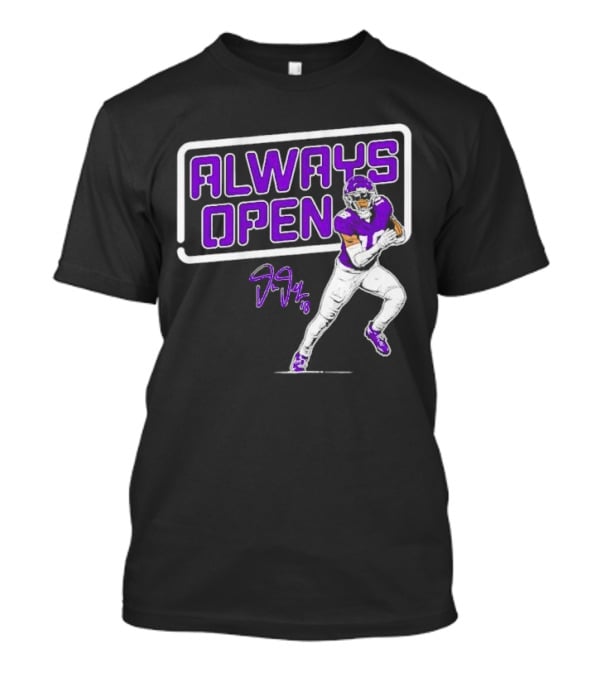 Always Open Justin Jefferson Minnesota Vikings 18 Signature T-Shirt