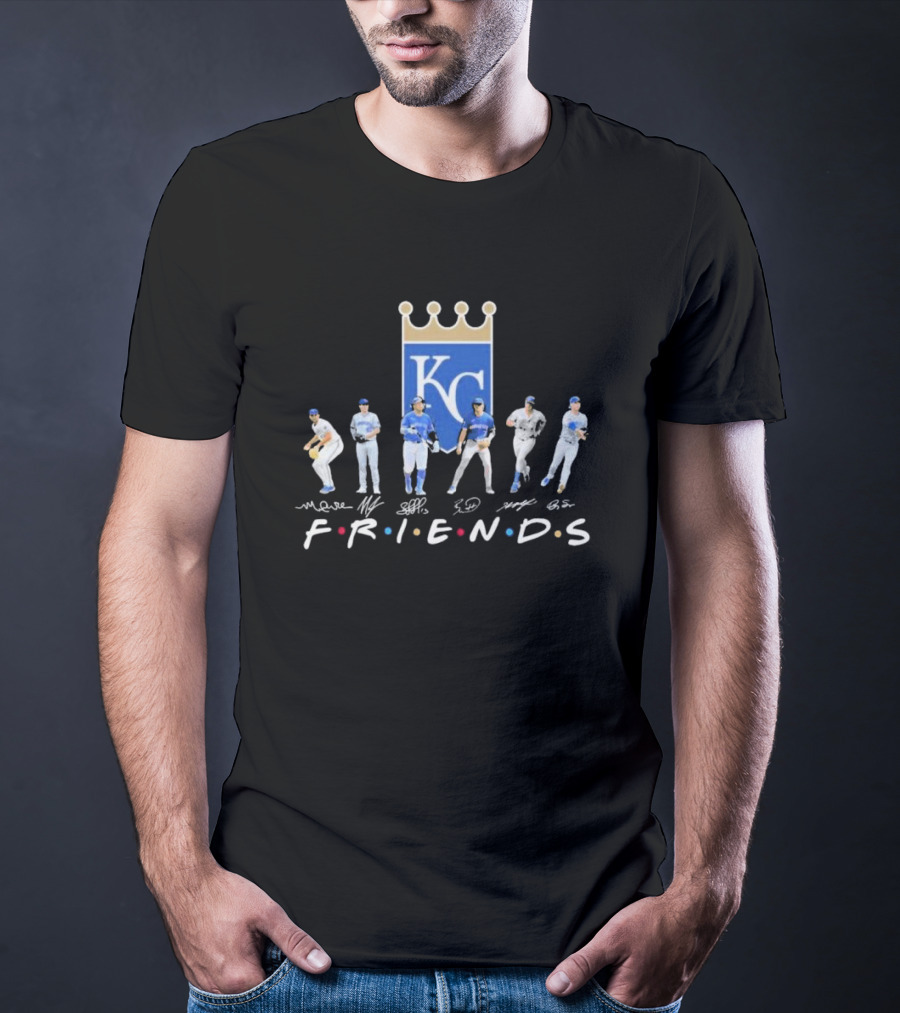 Friends Kansas City Royals Players KC Logo Signatures T-Shirt