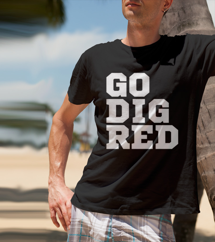 Go Dig Red Volleyball Nebraska Huskers Fan Spirit T-Shirt