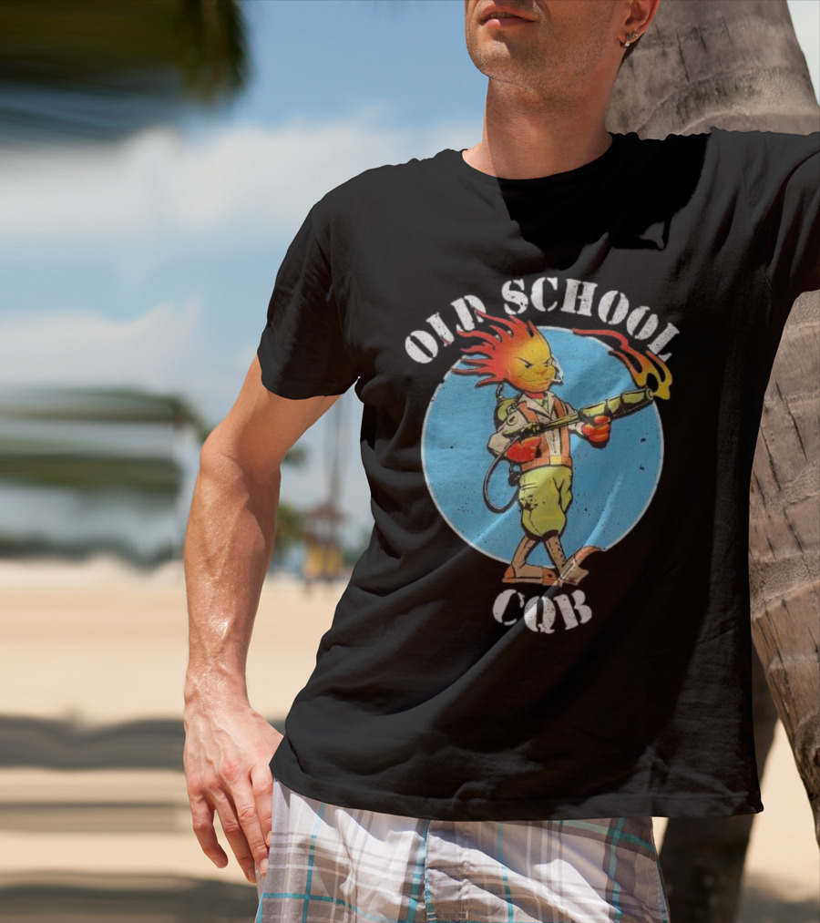 Old School CQB Flamethrower Cartoon Character T-Shirt
