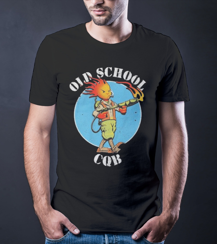 Old School CQB Flamethrower Cartoon Character T-Shirt