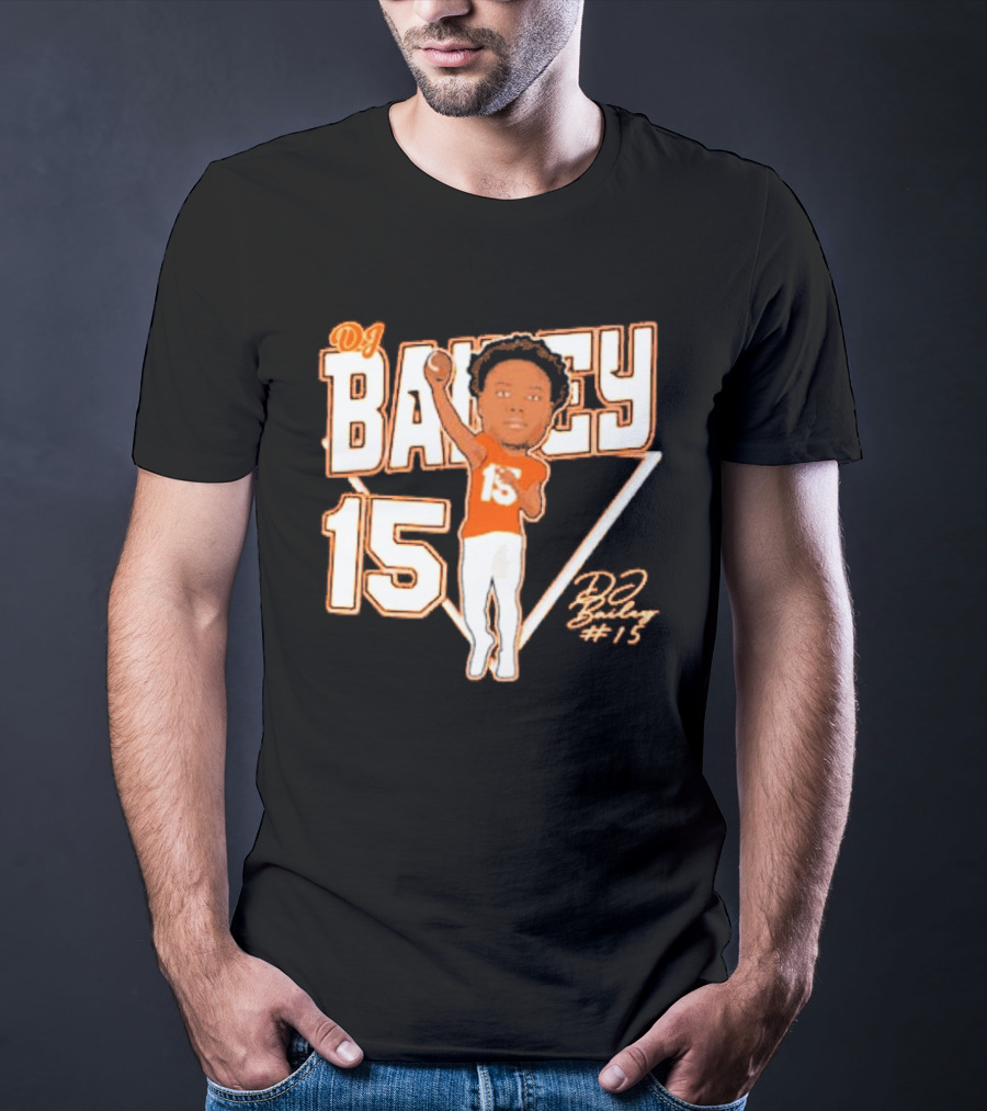 DJ Bailey 15 Sam Houston Bearkats Signature Cartoon T-Shirt